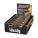 Mars Triple Treat Fruit & Nut Chocolate Bars, Healthy Snacks, Bulk Chocolate, Milk Chocolate, 18 x 40g
