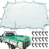 Cargo Net, Safety Cargo Netting, Trailer Cover Net, Cargo Net for Van Pickup Truck Bed with 15 PCS Hook 2m x 3m/6.5ft x 10ft Heavy Duty Luggage Bungee Net for Car SUV Van Trailer Campervans