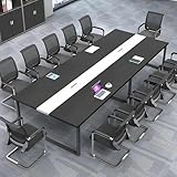 ZRBDDEF Large Conference Table – Modern Office Meeting Table with Metal Frame,Durable Scratch-Resistant Top,Multiple Sizes & Colors,Training Room,Boardroom & Collaboration Desk(Chairs Not Included)