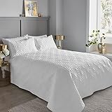 Dreams & Drapes CVAWEKHUPO Polyester Serene Cavali Pinsonic Bedspread, White, 200cm x 230cm