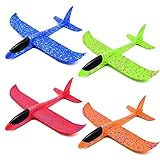 Queta 4 Packs Airplane Glider, Hand Throwing Foam Aircraft, Manual Throwing Plane, Hand Launch Airplane, Outdoor Hand-Throwing Toy Plane, Foam Airplane for Boys & Girls (Modell 1)