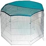 BUNNY BUSINESS 8 Panel Rabbit Guinea Pig Play Pen Outdoor Indoor Run Playpens XL 55" x 55" SILVER