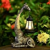 Goodeco Giraffe with Solar Lanterns - 28cm Giraffe Ornament Outdoor Statues Figurines with Solar Powered LED Lights for Garden/Yard Decor,Gift idea,giraffe gifts for women