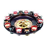 Straame Roulette Drinking Game for Parties, 16 Numbered Black and Red Glasses Sturdy Roulette Spinning Game Set - Securely Package - 2 Metal Balls Included (1)