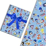 Blue Wrapping Paper, 3 PACK Present Wrapping Paper 70x50cm Birthday Gitf Wrap Perfect for Birthday Party Kid gitfs (Blue)