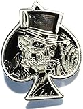 GBJUK Skull Ace Biker Enamel Pin Lapel Badge with Butterfly Clasp Back