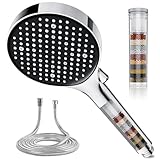 Magichome 25-Stage Hard Water Filter Shower Head with 1.5m Hose, 6 Modes High Pressure Filtered Shower Head for Residual Chlorine Removal, Ideal for Dry Skin & Hair Care