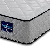 BEDZONLINE Hybrid Memory Foam & Spring Mattress - 4ft6 Double (190 x 135 x 20 cm) | Thick Medium Firmness & Open Coil Sleep Support | Orthopaedic & Pressure Relief | UK Made & Hypoallergenic
