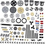 SEEMEY 118PCS Gear and Axle Parts set Compatible with Lego Technic Parts, DIY moc Gears chain lnks Pins Axles Differential Assortment Pack (Random Color)