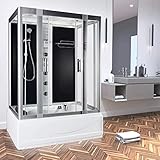 Vidalux Aegean 1350 x 800 Luxury Steam Shower & AirSpa Whirlpool Bath - Black
