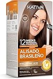 Kativa - Brazilian Keratin Smoothing Kit with Argan Oil and Hyaluronic Acid | Professional At-Home Smoothing Treatment - Lasts Up to 12 Weeks - Easy to Apply | 1 Piece