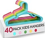 Utopia Home Plastic Kids Hangers for Clothes (Pack of 40) - Durable and Slim Baby and Children’s Hangers - Space Saving (Multicolor)