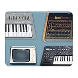 Synth Linn Drum Roland JP 8000 Synthetizer Analogue Mouse Mat 22 x 18 cm Leather Look