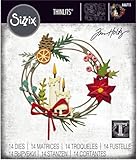 Vault Festive Wreath Thinlits Die Set by Tim Holtz, 14 Pcs