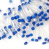100pcs 15ml Plastic Centrifuge Tube ， Blue Screw Cap, Conical Bottom, Graduated Marks
