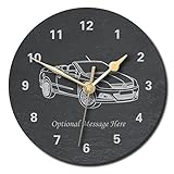 notts laser Vauxhall Astra Twin Top Design Slate Clock - Personalised with text of your choice (Large (300mm))