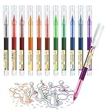 Surcotto Gel Pens, 12pcs 0.5mm Colored Gel Ink Pens, Ultra-Fast Drying, Gel Pen for Writing, Drawing, and Outlining, Colour Pens for Student, office worker etc. Multicolor - 12 Pack