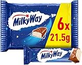 Milky Way Chocolate Bars, Nougat & Milk Chocolate Multipack, 6 x 21.5g, Ideal for Party Bag Fillers, Snacks or Hamper