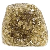 KYEYGWO Natural Citrine Crystal Cluster Geode Raw Crystals and Healing Stones Mineral Specimen Rock Collection Display Decor for Home, 1.38-2.95 Inch