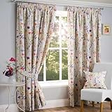 Sundour Hampshire Pencil Pleat Curtains, Half Panama Polycotton, Multi (46 x 54)