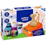 rightclick Pottery Wheel Craft Kit – Includes Air Drying Clay, Paints, Pottery Tools & More – Complete Kids Clay Craft Set for Beginners & Young Artists