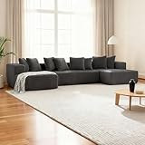 SDVSBA 132" Modular Cloud Sofa, Cloud Sectional Couches for Living Room, Corduroy Sectional Sofa with Ottoman, Couch in a Box No Assembly