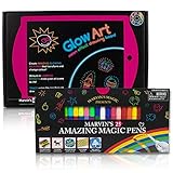 Marvin's Magic - Arts & Crafts Multipack - Includes Glow Light Up Kids Art Set & Amazing Magic Pens - Create 3D Lettering or Write Secret Messages - Light Up Kids Set - Pink