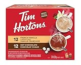 Tim Hortons Variety Mix, Hot Chocolate & French Vanilla Cappuccino Packets/Sachets, 24 Count