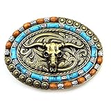 Namvo Western Belt Buckle Cow Head Belt Buckle Vintage Men's Belt Buckle for Replacement and Decorating