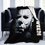 Halloween-Michael Myers Slay All Day Flannel Fleece Blanket Lightweight Super Soft Warm Cozy Luxury Throw Blanket Home Decor for Couch, Bed, Sofa, Travel