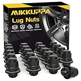 MIKKUPPA M12x1.5 Lug Nuts - 20pcs One-Piece Black OEM Factory Style Mag Seat Lug Nuts - Replacement for Toyota Lexus Scion Pontiac Factory Wheels