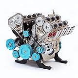 TECHING v8 Engine Model kit That Runs Mechanical Metal Assembly DIY Car Engine Model Kit 500+Pcs Educational Experiment (8 Cylinder Engine)