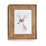 HUIXIANG Picture Frame 5x7 Vintage Portrait Photo Frames Retro Landscape & Horizontal Poster Frame Standing or Wall Mountable, Birthday Gift for Parents Woman Wedding Anniversary 7x5 Inch (Wood)