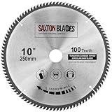 Saxton TCT Circular Fine Cutting Wood Saw Blade 250mm x 30mm x bore x 100T Compatible with Bosch Makita Dewalt