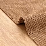 DAPHNE HOME DECOR Jute Area Rug, Machine Washable Rug For Garden, Kitchen, Bedroom, Dining Room and Living Room, Soft Short Pile, Kid Pet Friendly Rug (Light Brown - Java, 80X150 CM)