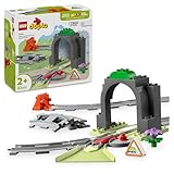 LEGO DUPLO Town Train Tunnel and Tracks Expansion Set - Learning Toy for Toddlers - incl. 10 Track Pieces, a 2-Way Points Switch & an Action Brick - Gift for 2+ Year Old Boys & Girls - 10425
