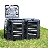 Gecheer Garden Compost bin Composting system Organic waste Converter Recyclinger Black 800 L