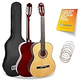 3rd Avenue 3/4 Size Kids Classical Guitar Spanish Nylon String Beginner Pack Bundle - 6 Months FREE Lessons, Bag, Strings – Natural