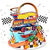 Cake Toppers Kids Racing Car- Cake Decoration Car Cake Toppers for Boys Kids Birthday Party Decoration Supplies Personalised Flaming Cake Topper for Wheel Theme Birthday Party Baby Shower Deco
