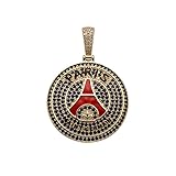 Dive and Drive Official Football Team Pendant |18K Gold Plated Silver Sterling 925 Pendant Badge Necklace with Cubic Zirconia Diamonds | ICED OUT | | Hip Hop| for Men & Women | Luxury Gift (PSG FC)