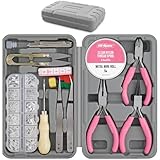 Hi-Spec 17pc Jewellery Making Tool Kit & 600pc Findings Accessories Box Set. Pliers & Wires for Handmade Bracelets, Necklaces, Earrings and Charms Arts & Crafts