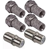 Repair Kit For Sky Cable Q +Hd Twin Coax - 4 F Connector & 2 Joining Barrels for WF65 CT63 HT63 by Inbrackets