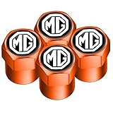 4pcs Car Tire Valve Waterproof Caps Car Tyre Dust Stems Cover For MG MGB MGF MGR Midget Montego Mulan One Pilot TF Xpower SV ZR ZS ZT,Orange
