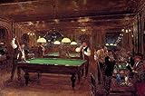 Oil Painting on Canvas - 20 Famous Wall Art - Le Billard Paris scenes Jean Beraud nightlife snooker -03, £70-£1500 Hand Painted by Art Academies' Teachers