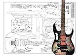 Plan of Ibanez JEM Electric Guitar - Full Scale Print