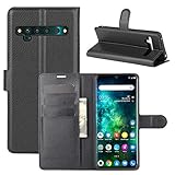 Aidinar Case for TCL 10 Pro Case, Stand Feature Flip Wallet Cover/with Credit Card Slots/Magnetic Closure Cover, for TCL 10 Pro Phone Protective Case(Black)