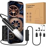 Endoscope Inspection Camera with Lights, 1920P HD Flexible Borescope Lens, 16.5ft Semi-Rigid Snake Cameras,IP67 Tube Sink Pipe Drain Overhaul, for Android, iPhone, iPad, Tools