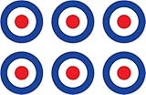 6X 1 RAF Roundel Roundel Vinyl Stickers Mod The Who Lambretta Vespa Scooter Bike Decals Target