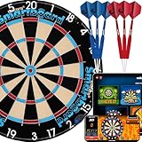 Unicorn Electronic Dartboard | Smartboard | Traditional Sisal Bristle | Connects to Bluetooth Scorebuddy App | includes 6 Steel Tip Darts |Standard