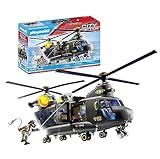 Playmobil 71149 City Action Tactical Police Twin-Prop Helicopter, highly detailed SWAT rescue helicopter with light and sound module, fun imaginative role-play, playset suitable for children ages 5+